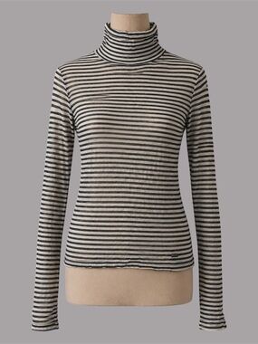Urban Outfitters BDG Striped Sheer Turtleneck Long Sleeve Top